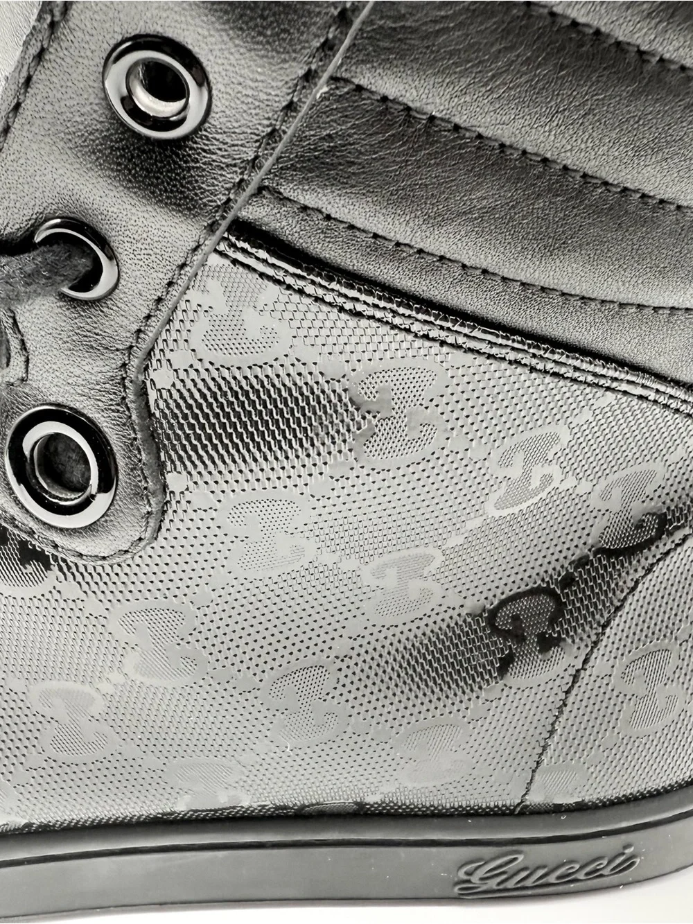 Gucci Imprime High Monogram Men’s Leather Sneakers